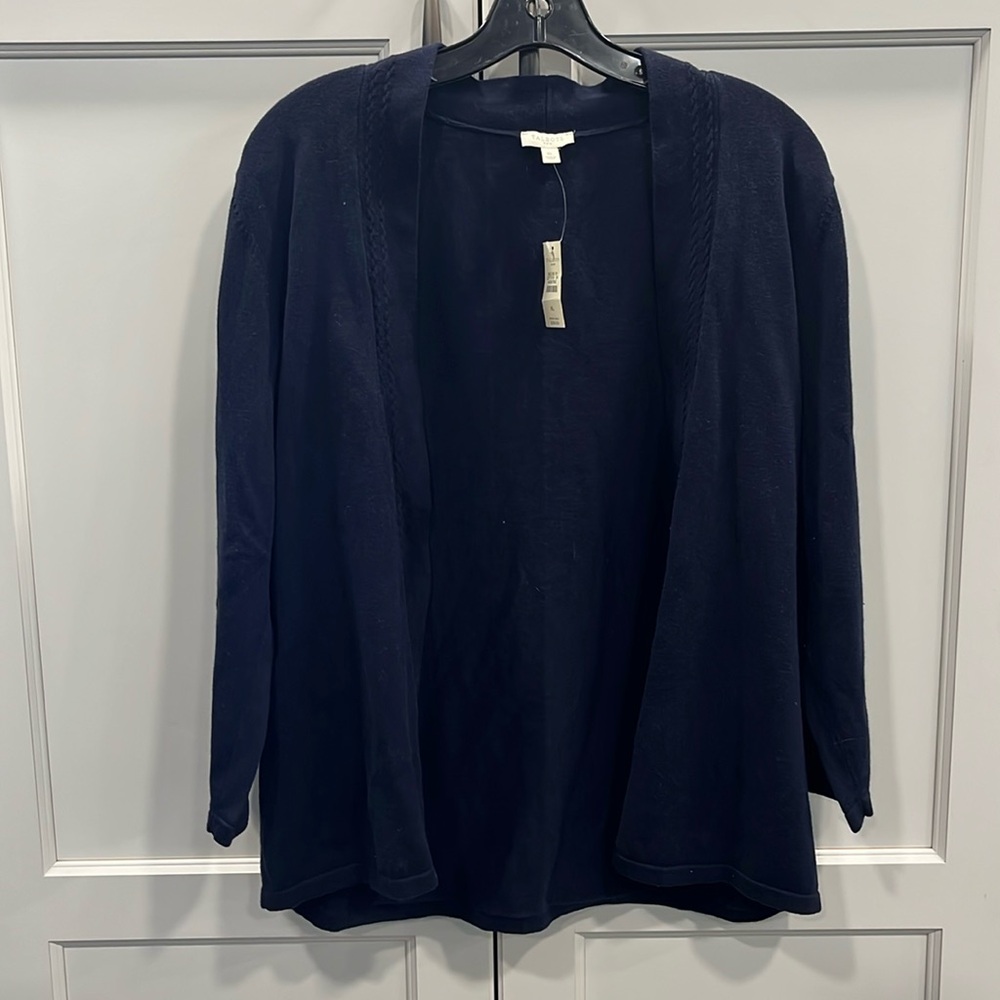 Talbots Dark Blue Open-Front Cardigan